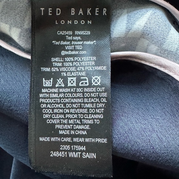 Ted Baker Joggers Saiin Side Panel Detail Women’s Size 5 US LG Navy - Picture 9 of 9